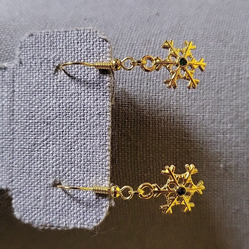 Goldtone Snowflake Earrings